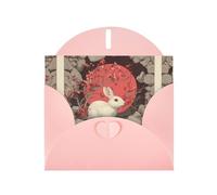 VVXBHGR Pink Holiday greeting check blank card and pearl beautiful blank note block Resurrection Animal Hole prints