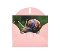 VVXBHGR Pink Holiday greeting check blank card and pearl beautiful blank note block Snail in the colorful house prints