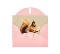 VVXBHGR Pink Holiday greeting check blank card and pearl beautiful blank note block Squirrel reading a book prints