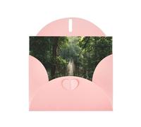 VVXBHGR Pink Holiday greeting check blank card and pearl beautiful blank note block Suspension Bridge in the Rainforest prints