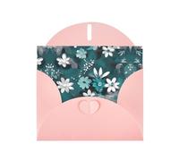 VVXBHGR Pink Holiday greeting check blank card and pearl beautiful blank note block Teal Grey and White Floral prints