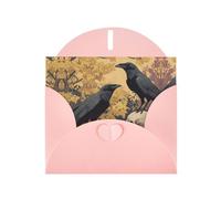 VVXBHGR Pink Holiday greeting check blank card and pearl beautiful blank note block The crow on the skull prints