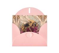 VVXBHGR Pink Holiday greeting check blank card and pearl beautiful blank note block The King of Bees prints