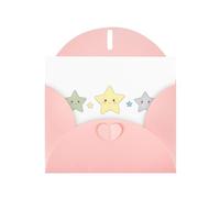 VVXBHGR Pink Holiday greeting check blank card and pearl beautiful blank note block Three little stars prints