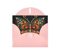 VVXBHGR Pink Holiday greeting check blank card and pearl beautiful blank note block Vintage Butterfly Shape prints