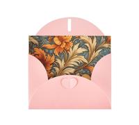 VVXBHGR Pink Holiday greeting check blank card and pearl beautiful blank note block Vintage Flower Leaves prints