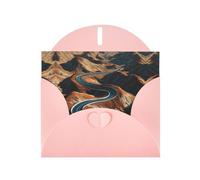 VVXBHGR Pink Holiday greeting check blank card and pearl beautiful blank note block winding mountain road prints