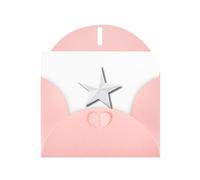 VVXBHGR Pink Holiday greeting check blank card and pearl beautiful blank note block Wisdom Five-pointed Star prints