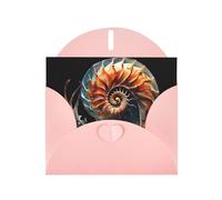 VVXBHGR Pink Holiday greeting check blank card and pearl beautiful blank note block Wonderful Conch prints