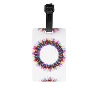 VVXBHGR Psychedelic neon Circle Prints Luggage tag Type Luggage identifier Suitable for Both Men and Women, Printed with Multifunctional and Cute Tags