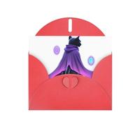 VVXBHGR Red Holiday greeting check blank card and pearl beautiful blank note block Black cat in a cloak prints