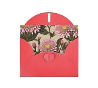 VVXBHGR Red Holiday greeting check blank card and pearl beautiful blank note block Blooming chrysanthemums prints