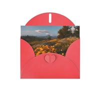 VVXBHGR Red Holiday greeting check blank card and pearl beautiful blank note block Chrysanthemums on the Prairie prints