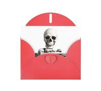 VVXBHGR Red Holiday greeting check blank card and pearl beautiful blank note block Corpse remains prints