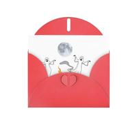 VVXBHGR Red Holiday greeting check blank card and pearl beautiful blank note block Dancing ghost prints