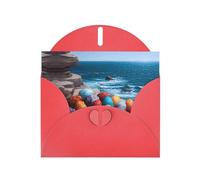 VVXBHGR Red Holiday greeting check blank card and pearl beautiful blank note block Easter Eggs on the Coast prints