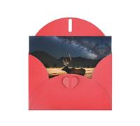 VVXBHGR Red Holiday greeting check blank card and pearl beautiful blank note block Elk in the meadow prints