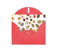 VVXBHGR Red Holiday greeting check blank card and pearl beautiful blank note block Falling leaves in autumn prints