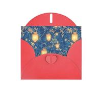 VVXBHGR Red Holiday greeting check blank card and pearl beautiful blank note block fireflies and lantern prints