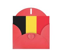 VVXBHGR Red Holiday greeting check blank card and pearl beautiful blank note block Flag of Belgium prints