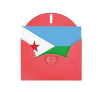 VVXBHGR Red Holiday greeting check blank card and pearl beautiful blank note block Flag of Djibouti prints