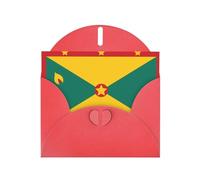 VVXBHGR Red Holiday greeting check blank card and pearl beautiful blank note block Flag of Grenada prints