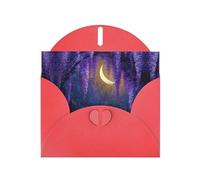 VVXBHGR Red Holiday greeting check blank card and pearl beautiful blank note block Flowering vines under the moon prints