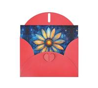 VVXBHGR Red Holiday greeting check blank card and pearl beautiful blank note block Flowers among the stars prints
