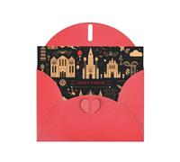 VVXBHGR Red Holiday greeting check blank card and pearl beautiful blank note block fortress prints