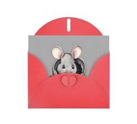 VVXBHGR Red Holiday greeting check blank card and pearl beautiful blank note block Grey rat prints