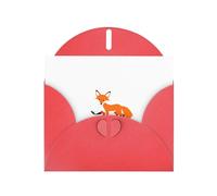 VVXBHGR Red Holiday greeting check blank card and pearl beautiful blank note block Little fox stealing eggs prints