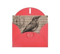 VVXBHGR Red Holiday greeting check blank card and pearl beautiful blank note block Nightingale Notes prints