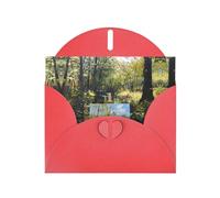 VVXBHGR Red Holiday greeting check blank card and pearl beautiful blank note block Painting board next to the stream prints