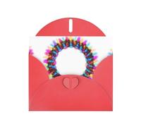 VVXBHGR Red Holiday greeting check blank card and pearl beautiful blank note block Psychedelic neon circle prints