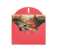 VVXBHGR Red Holiday greeting check blank card and pearl beautiful blank note block Ribbon of the Earth prints