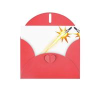 VVXBHGR Red Holiday greeting check blank card and pearl beautiful blank note block Rocket launch countdown prints