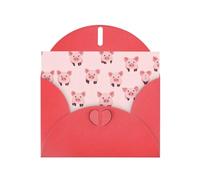 VVXBHGR Red Holiday greeting check blank card and pearl beautiful blank note block Simple strokes of pig head prints