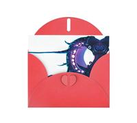 VVXBHGR Red Holiday greeting check blank card and pearl beautiful blank note block Strange creature prints