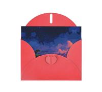 VVXBHGR Red Holiday greeting check blank card and pearl beautiful blank note block Strawberries under the starry sky prints