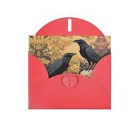 VVXBHGR Red Holiday greeting check blank card and pearl beautiful blank note block The crow on the skull prints