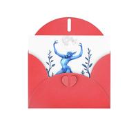 VVXBHGR Red Holiday greeting check blank card and pearl beautiful blank note block The devil steals the moon prints