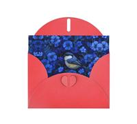 VVXBHGR Red Holiday greeting check blank card and pearl beautiful blank note block The little bird in the blue flower prints