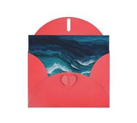 VVXBHGR Red Holiday greeting check blank card and pearl beautiful blank note block The ocean with distinct layers prints