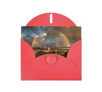 VVXBHGR Red Holiday greeting check blank card and pearl beautiful blank note block The rainbow after the rain prints