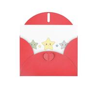 VVXBHGR Red Holiday greeting check blank card and pearl beautiful blank note block Three little stars prints