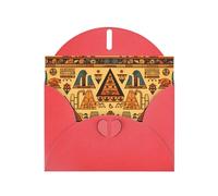 VVXBHGR Red Holiday greeting check blank card and pearl beautiful blank note block triangular building pattern prints