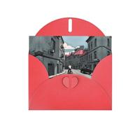 VVXBHGR Red Holiday greeting check blank card and pearl beautiful blank note block Urban Architecture prints