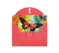 VVXBHGR Red Holiday greeting check blank card and pearl beautiful blank note block watercolor butterfly prints