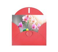 VVXBHGR Red Holiday greeting check blank card and pearl beautiful blank note block Watercolor Orchid prints