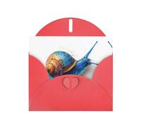 VVXBHGR Red Holiday greeting check blank card and pearl beautiful blank note block Watercolor Snail prints